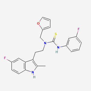 molecular formula C23H21F2N3OS B2684740 1-(2-(5-fluoro-2-methyl-1H-indol-3-yl)ethyl)-3-(3-fluorophenyl)-1-(furan-2-ylmethyl)thiourea CAS No. 851970-75-7