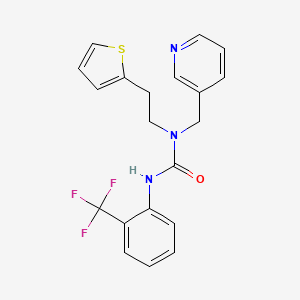 molecular formula C20H18F3N3OS B2684743 1-(吡啶-3-基甲基)-1-(2-(噻吩-2-基)乙基)-3-(2-(三氟甲基)苯基)脲 CAS No. 1396687-31-2