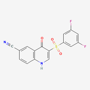 molecular formula C16H8F2N2O3S B2684748 3-((3,5-二氟苯基)磺酰)-4-氧代-1,4-二氢喹啉-6-碳腈 CAS No. 1019153-12-8