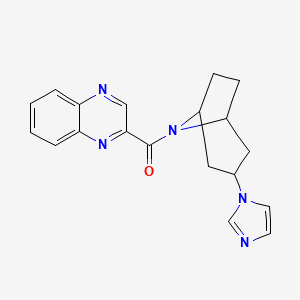 molecular formula C19H19N5O B2684759 ((1R,5S)-3-(1H-imidazol-1-yl)-8-azabicyclo[3.2.1]octan-8-yl)(quinoxalin-2-yl)methanone CAS No. 2320683-98-3