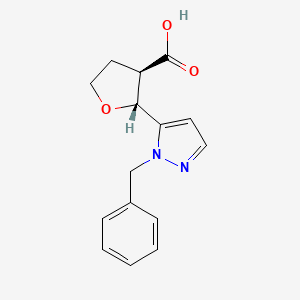 (2R,3R)-2-(2-Benzylpyrazol-3-yl)oxolane-3-carboxylic acid