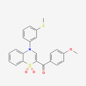 (4-methoxyphenyl){4-[3-(methylthio)phenyl]-1,1-dioxido-4H-1,4-benzothiazin-2-yl}methanone