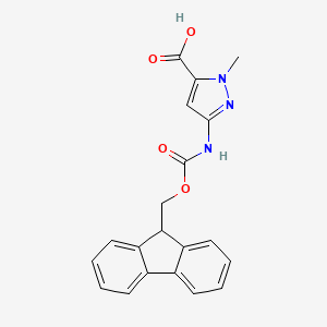 molecular formula C20H17N3O4 B2684770 5-(9H-Fluoren-9-ylmethoxycarbonylamino)-2-methylpyrazole-3-carboxylic acid CAS No. 2137780-69-7