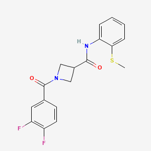 molecular formula C18H16F2N2O2S B2684778 1-(3,4-difluorobenzoyl)-N-(2-(methylthio)phenyl)azetidine-3-carboxamide CAS No. 1334370-72-7