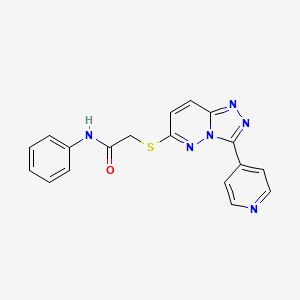 molecular formula C18H14N6OS B2684779 N-phenyl-2-[(3-pyridin-4-yl-[1,2,4]triazolo[4,3-b]pyridazin-6-yl)sulfanyl]acetamide CAS No. 868969-58-8