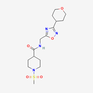 1-(methylsulfonyl)-N-((3-(tetrahydro-2H-pyran-4-yl)-1,2,4-oxadiazol-5-yl)methyl)piperidine-4-carboxamide