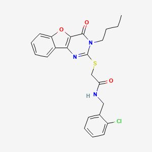 2-[(3-butyl-4-oxo-3,4-dihydro[1]benzofuro[3,2-d]pyrimidin-2-yl)sulfanyl]-N-(2-chlorobenzyl)acetamide