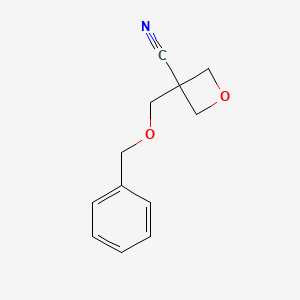 molecular formula C12H13NO2 B2684784 3-[(Benzyloxy)methyl]oxetane-3-carbonitrile CAS No. 1864016-40-9