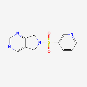 molecular formula C11H10N4O2S B2684785 6-(pyridin-3-ylsulfonyl)-6,7-dihydro-5H-pyrrolo[3,4-d]pyrimidine CAS No. 1448130-52-6
