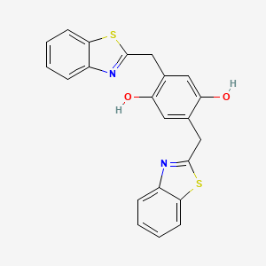 molecular formula C22H16N2O2S2 B2684791 2,5-Bis(benzo[d]thiazol-2-ylmethyl)benzene-1,4-diol CAS No. 22128-96-7