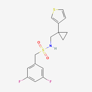 molecular formula C15H15F2NO2S2 B2684807 1-(3,5-Difluorophenyl)-N-[(1-thiophen-3-ylcyclopropyl)methyl]methanesulfonamide CAS No. 2415565-99-8