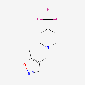 molecular formula C11H15F3N2O B2684813 5-Methyl-4-((4-(trifluoromethyl)piperidin-1-yl)methyl)isoxazole CAS No. 2034451-95-9