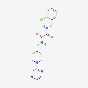 molecular formula C19H22ClN5O2 B2684814 N1-(2-chlorobenzyl)-N2-((1-(pyrazin-2-yl)piperidin-4-yl)methyl)oxalamide CAS No. 1396806-13-5
