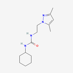molecular formula C14H24N4O B2684817 1-cyclohexyl-3-(2-(3,5-dimethyl-1H-pyrazol-1-yl)ethyl)urea CAS No. 1226442-28-9