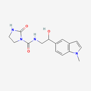 molecular formula C15H18N4O3 B2684833 N-(2-羟基-2-(1-甲基-1H-吲哚-5-基)乙基)-2-氧代咪唑烷-1-甲酰胺 CAS No. 2034440-51-0