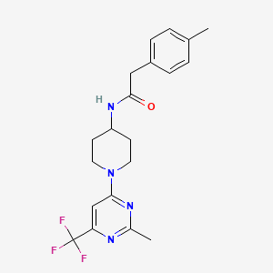 molecular formula C20H23F3N4O B2684837 2-(4-methylphenyl)-N-{1-[2-methyl-6-(trifluoromethyl)pyrimidin-4-yl]piperidin-4-yl}acetamide CAS No. 1775411-15-8