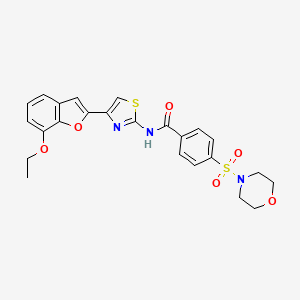 molecular formula C24H23N3O6S2 B2684858 N-(4-(7-ethoxybenzofuran-2-yl)thiazol-2-yl)-4-(morpholinosulfonyl)benzamide CAS No. 921870-71-5
