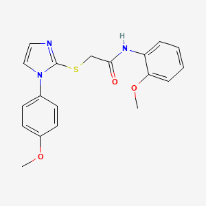 molecular formula C19H19N3O3S B2684859 N-(2-methoxyphenyl)-2-((1-(4-methoxyphenyl)-1H-imidazol-2-yl)thio)acetamide CAS No. 688336-17-6