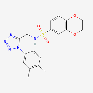 N-((1-(3,4-dimethylphenyl)-1H-tetrazol-5-yl)methyl)-2,3-dihydrobenzo[b][1,4]dioxine-6-sulfonamide