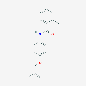 molecular formula C18H19NO2 B268487 2-methyl-N-{4-[(2-methylprop-2-en-1-yl)oxy]phenyl}benzamide 