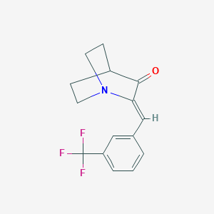 molecular formula C15H14F3NO B2684876 (2Z)-2-{[3-(trifluoromethyl)phenyl]methylidene}-1-azabicyclo[2.2.2]octan-3-one CAS No. 866050-94-4