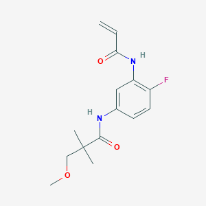 molecular formula C15H19FN2O3 B2684884 N-[4-Fluoro-3-(prop-2-enoylamino)phenyl]-3-methoxy-2,2-dimethylpropanamide CAS No. 2198363-75-4