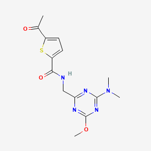 molecular formula C14H17N5O3S B2684885 5-acetyl-N-((4-(dimethylamino)-6-methoxy-1,3,5-triazin-2-yl)methyl)thiophene-2-carboxamide CAS No. 2034467-15-5