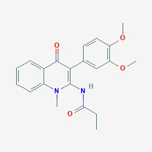 molecular formula C21H22N2O4 B2684890 N-[3-(3,4-dimethoxyphenyl)-1-methyl-4-oxoquinolin-2-yl]propanamide CAS No. 883956-24-9