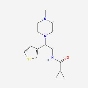 molecular formula C15H23N3OS B2684892 N-(2-(4-methylpiperazin-1-yl)-2-(thiophen-3-yl)ethyl)cyclopropanecarboxamide CAS No. 954595-05-2