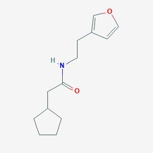 molecular formula C13H19NO2 B2684904 2-环戊基-N-(2-(呋喃-3-基)乙基)乙酰胺 CAS No. 1428352-37-7