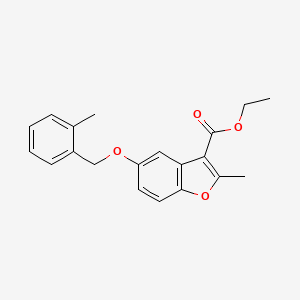 molecular formula C20H20O4 B2684918 Ethyl 2-methyl-5-[(2-methylphenyl)methoxy]-1-benzofuran-3-carboxylate CAS No. 307552-48-3