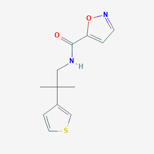 molecular formula C12H14N2O2S B2684922 N-(2-methyl-2-(thiophen-3-yl)propyl)isoxazole-5-carboxamide CAS No. 2310123-38-5