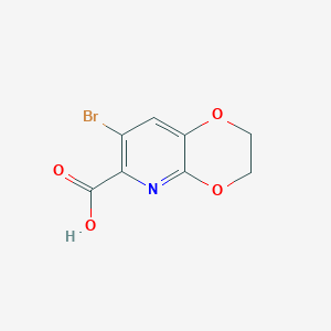 molecular formula C8H6BrNO4 B2684927 7-Bromo-2,3-dihydro-[1,4]dioxino[2,3-b]pyridine-6-carboxylic acid CAS No. 2580243-33-8