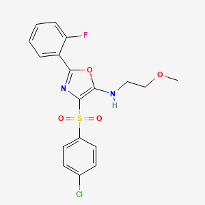 4-((4-chlorophenyl)sulfonyl)-2-(2-fluorophenyl)-N-(2-methoxyethyl)oxazol-5-amine