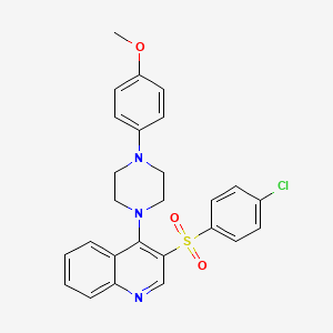 molecular formula C26H24ClN3O3S B2684950 3-((4-Chlorophenyl)sulfonyl)-4-(4-(4-methoxyphenyl)piperazin-1-yl)quinoline CAS No. 866895-40-1