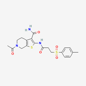 6-Acetyl-2-(3-tosylpropanamido)-4,5,6,7-tetrahydrothieno[2,3-c]pyridine-3-carboxamide