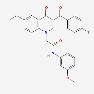 molecular formula C27H23FN2O4 B2684952 2-(6-ethyl-3-(4-fluorobenzoyl)-4-oxoquinolin-1(4H)-yl)-N-(3-methoxyphenyl)acetamide CAS No. 895652-50-3