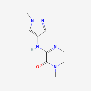 molecular formula C9H11N5O B2684953 1-methyl-3-((1-methyl-1H-pyrazol-4-yl)amino)pyrazin-2(1H)-one CAS No. 1340311-25-2
