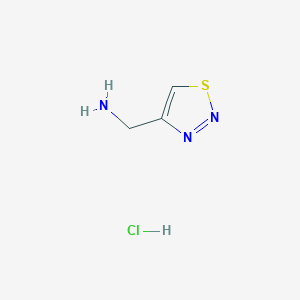 molecular formula C3H6ClN3S B2684960 1,2,3-Thiadiazol-4-ylmethanamine hydrochloride CAS No. 1334147-54-4; 152513-90-1