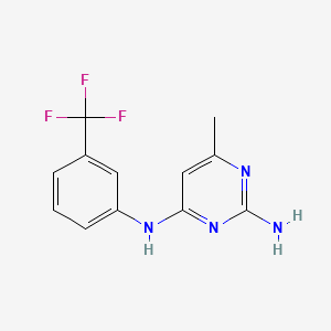 molecular formula C12H11F3N4 B2684963 6-甲基-N~4~-[3-(三氟甲基)苯基]-2,4-嘧啶二胺 CAS No. 843608-14-0
