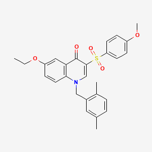 molecular formula C27H27NO5S B2684964 1-(2,5-二甲基苯基)-6-乙氧基-3-((4-甲氧苯基)磺酰)喹啉-4(1H)-酮 CAS No. 895639-53-9