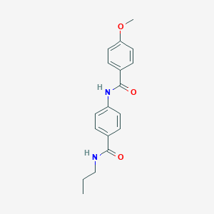 molecular formula C18H20N2O3 B268497 4-methoxy-N-{4-[(propylamino)carbonyl]phenyl}benzamide 