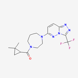 molecular formula C17H21F3N6O B2684972 (2,2-Dimethylcyclopropyl)-[4-[3-(trifluoromethyl)-[1,2,4]triazolo[4,3-b]pyridazin-6-yl]-1,4-diazepan-1-yl]methanone CAS No. 2380097-70-9