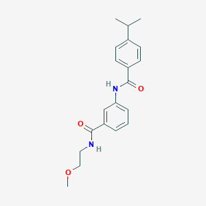 molecular formula C20H24N2O3 B268498 3-[(4-isopropylbenzoyl)amino]-N-(2-methoxyethyl)benzamide 