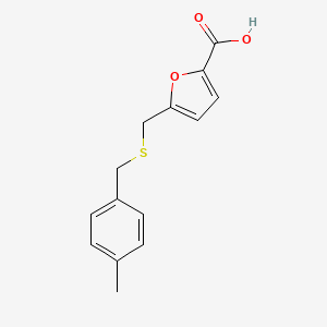 molecular formula C14H14O3S B2684982 5-{[(4-Methylbenzyl)thio]methyl}-2-furoic acid CAS No. 696648-05-2