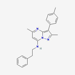 molecular formula C23H24N4 B2684986 2,5-dimethyl-3-(4-methylphenyl)-N-(2-phenylethyl)pyrazolo[1,5-a]pyrimidin-7-amine CAS No. 900296-31-3