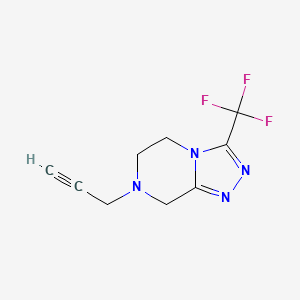molecular formula C9H9F3N4 B2684988 7-(prop-2-yn-1-yl)-3-(trifluoromethyl)-5H,6H,7H,8H-[1,2,4]triazolo[4,3-a]pyrazine CAS No. 1355811-49-2