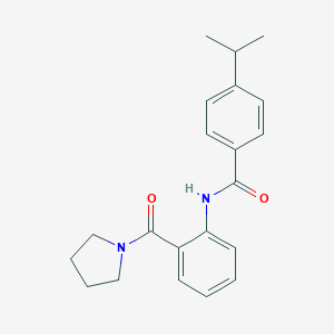 molecular formula C21H24N2O2 B268499 4-isopropyl-N-[2-(1-pyrrolidinylcarbonyl)phenyl]benzamide 