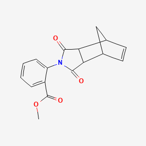 molecular formula C17H15NO4 B2684991 methyl 2-(1,3-dioxo-1,3,3a,4,7,7a-hexahydro-2H-4,7-methanoisoindol-2-yl)benzoate CAS No. 19077-67-9