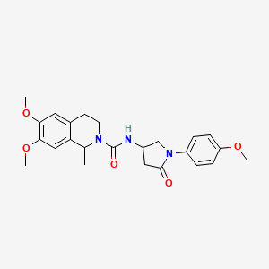 molecular formula C24H29N3O5 B2684999 6,7-dimethoxy-N-(1-(4-methoxyphenyl)-5-oxopyrrolidin-3-yl)-1-methyl-3,4-dihydroisoquinoline-2(1H)-carboxamide CAS No. 877640-70-5